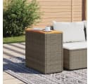 vidaXL Gartentisch Grau Braun PE-Rattan Holzplatte Bild 3