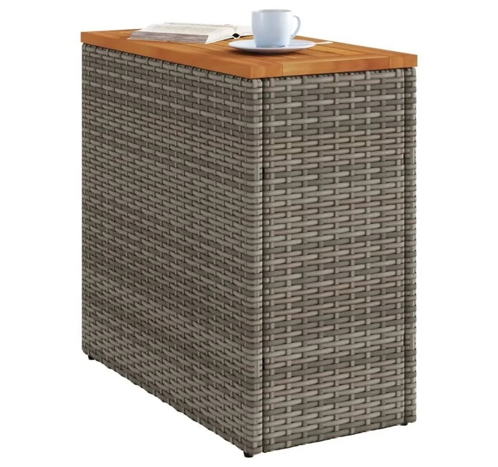 vidaXL Gartentisch Grau Braun PE-Rattan Holzplatte - Bild 4