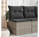 vidaXL Gartensessel Grau Poly Rattan mit Kissen und Stauraum Bild 1