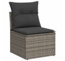 vidaXL Gartensessel Grau Poly Rattan mit Kissen und Stauraum Bild 2