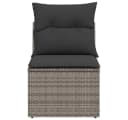vidaXL Gartensessel Grau Poly Rattan mit Kissen und Stauraum Bild 4