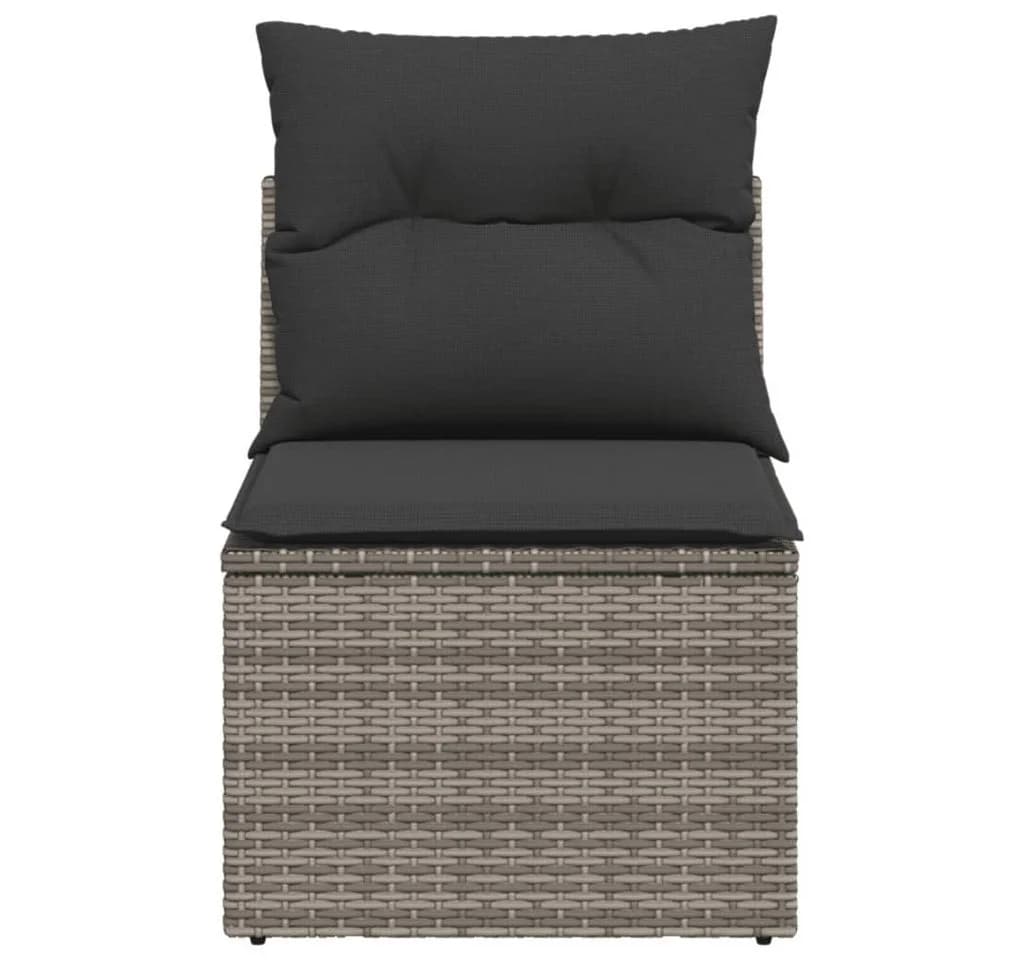 vidaXL Gartensessel Grau Poly Rattan mit Kissen und Stauraum - Bild 4