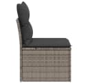 vidaXL Gartensessel Grau Poly Rattan mit Kissen und Stauraum Bild 5