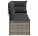 vidaXL Loungesofa 3-Sitzer Grau Poly Rattan mit Kissen Bild 5