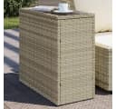 vidaXL Gartentisch Poly Rattan mit Glasplatte Grau/Schwarz Bild 1