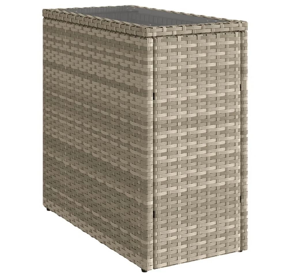 vidaXL Gartentisch Poly Rattan mit Glasplatte Grau/Schwarz - Bild 2