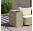 vidaXL Gartentisch Poly Rattan mit Glasplatte Grau/Schwarz Bild 3