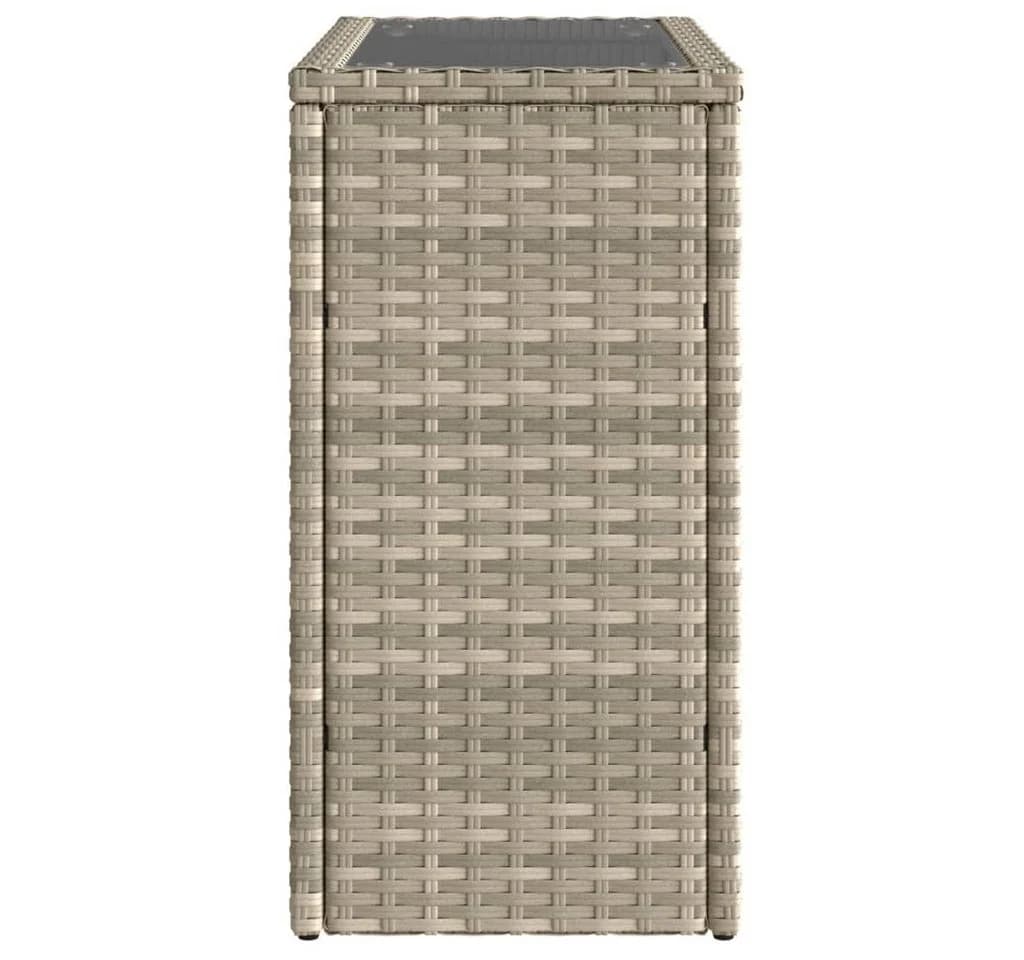 vidaXL Gartentisch Poly Rattan mit Glasplatte Grau/Schwarz - Bild 5