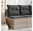 vidaXL Gartensessel PE-Rattan mit Stauraum und Kissen grau Bild 1