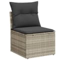 vidaXL Gartensessel PE-Rattan mit Stauraum und Kissen grau Bild 2
