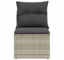 vidaXL Gartensessel PE-Rattan mit Stauraum und Kissen grau Bild 4