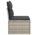 vidaXL Gartensessel PE-Rattan mit Stauraum und Kissen grau Bild 5