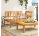 vidaXL Garten-Ecksofa aus massivem Akazienholz, braun Bild 1