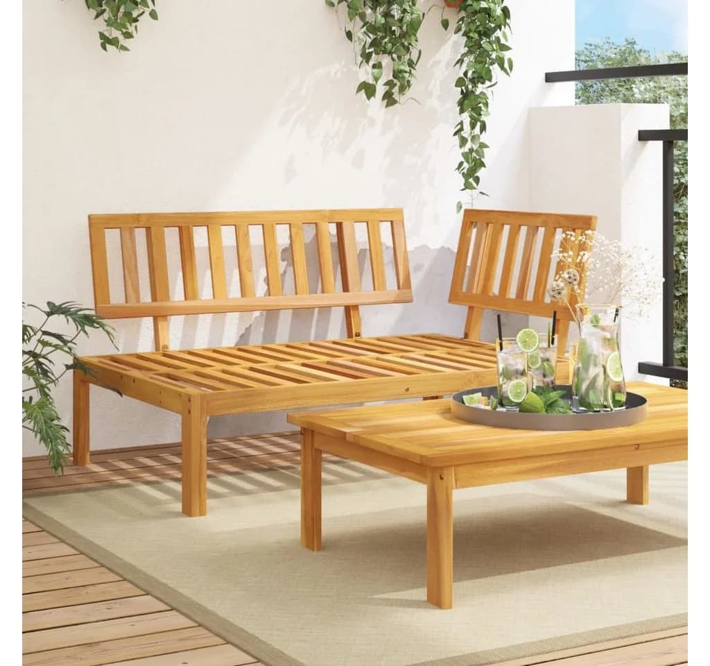 vidaXL Garten-Ecksofa aus massivem Akazienholz, braun