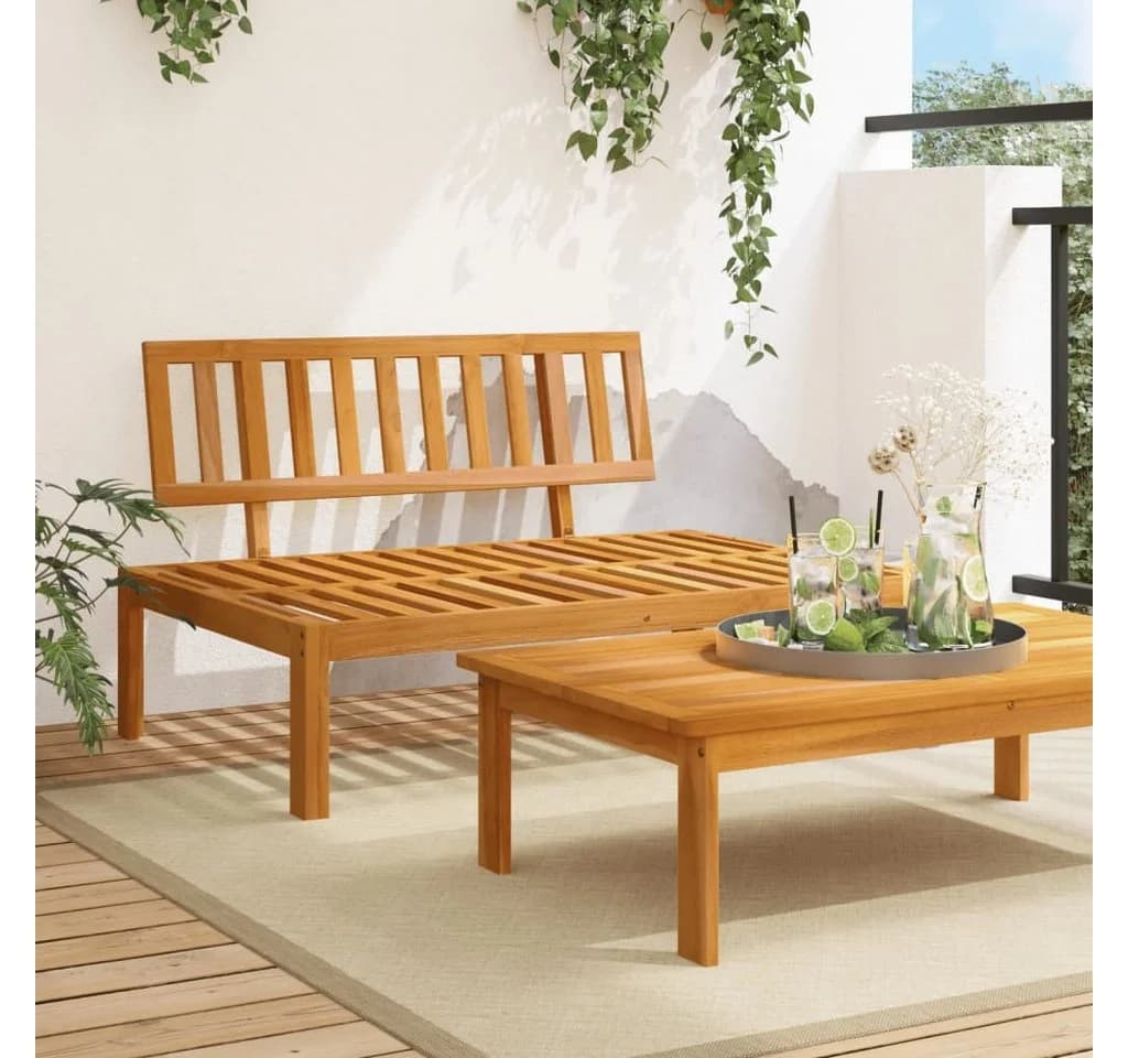vidaXL Garten-Mittelsofa aus massivem Akazienholz, braun