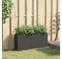 vidaXL Hochbeet mit 2 Fächern Schwarz Poly Rattan Bild 3