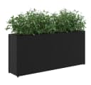 vidaXL Hochbeet mit 2 Fächern Schwarz Poly Rattan Bild 4