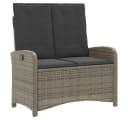 vidaXL Gartenbank Verstellbar Grau Poly Rattan mit Kissen Bild 2