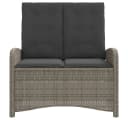 vidaXL Gartenbank Verstellbar Grau Poly Rattan mit Kissen Bild 3