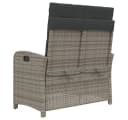 vidaXL Gartenbank Verstellbar Grau Poly Rattan mit Kissen Bild 5
