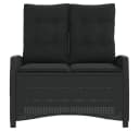 vidaXL Verstellbare Gartenbank Schwarz Poly Rattan mit Kissen Bild 3