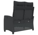 vidaXL Verstellbare Gartenbank Schwarz Poly Rattan mit Kissen Bild 5