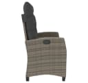 vidaXL Gartenbank Grau Poly Rattan mit Kissen Verstellbar Bild 4