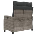 vidaXL Gartenbank Grau Poly Rattan mit Kissen Verstellbar Bild 5