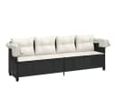 vidaXL Gartenliege mit Dach und Kissen Schwarz Poly Rattan Bild 4