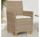 vidaXL Gartenstuhl 2 Stk. Beige Poly Rattan mit Kissen Bild 1