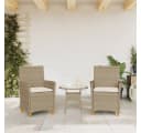 vidaXL Gartenstuhl 2 Stk. Beige Poly Rattan mit Kissen Bild 3