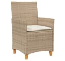 vidaXL Gartenstuhl 2 Stk. Beige Poly Rattan mit Kissen Bild 4
