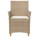 vidaXL Gartenstuhl 2 Stk. Beige Poly Rattan mit Kissen Bild 5