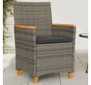 vidaXL Gartenstuhl mit Kissen 2er-Set Grau Poly Rattan Massivholz Bild 1