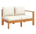 vidaXL Gartensofa 2-Sitzer mit 1 Armlehne Akazienholz Cremeweiß Bild 2