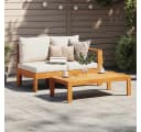 vidaXL Gartensofa 2-Sitzer mit 1 Armlehne Akazienholz Cremeweiß Bild 3