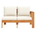 vidaXL Gartensofa 2-Sitzer mit 1 Armlehne Akazienholz Cremeweiß Bild 4