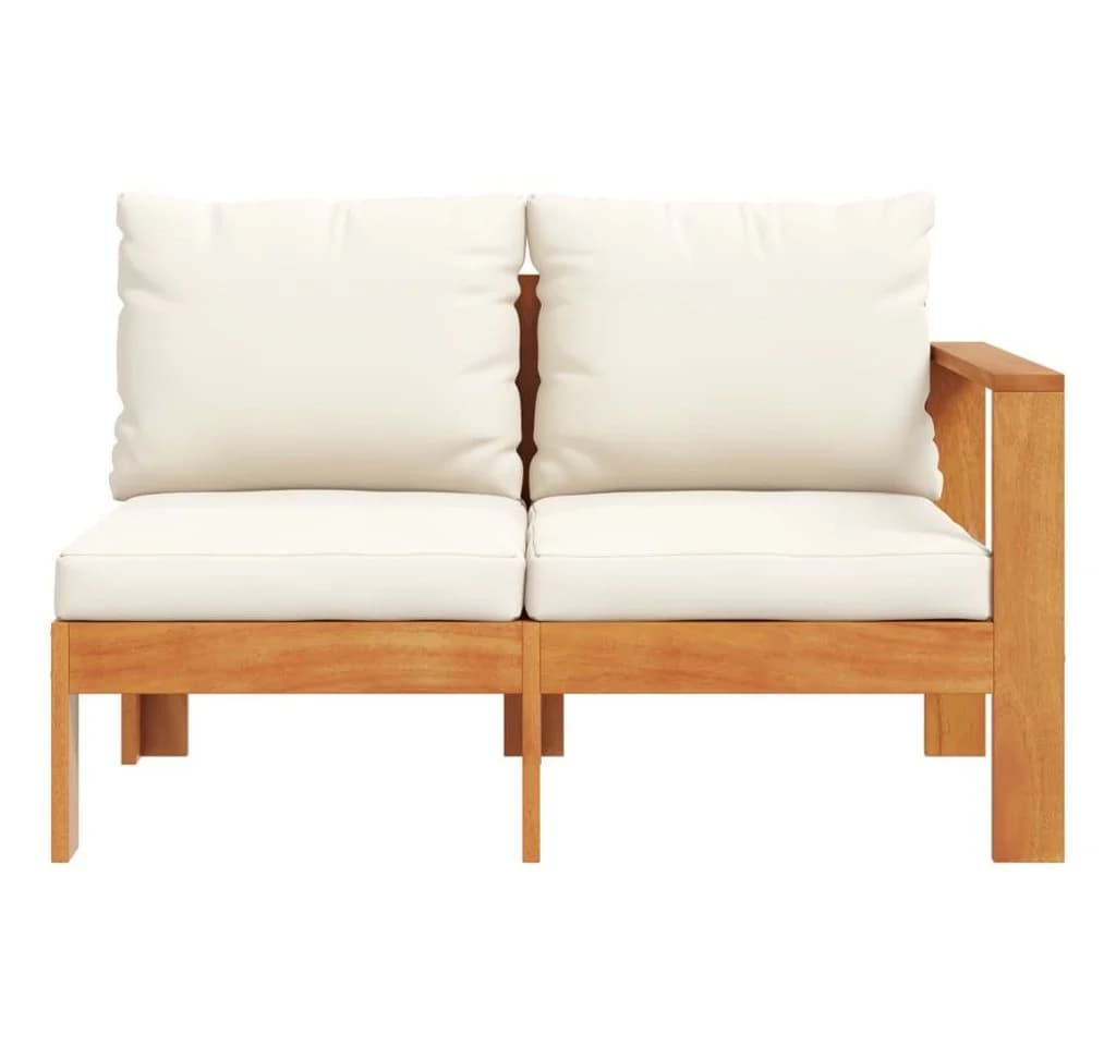 vidaXL Gartensofa 2-Sitzer mit 1 Armlehne Akazienholz Cremeweiß - Bild 4