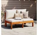 vidaXL Sofaelement Gartensofa ohne Armlehnen mit Kissen 2-Sitzer Massivholz Bild 1