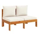 vidaXL Sofaelement Gartensofa ohne Armlehnen mit Kissen 2-Sitzer Massivholz Bild 2