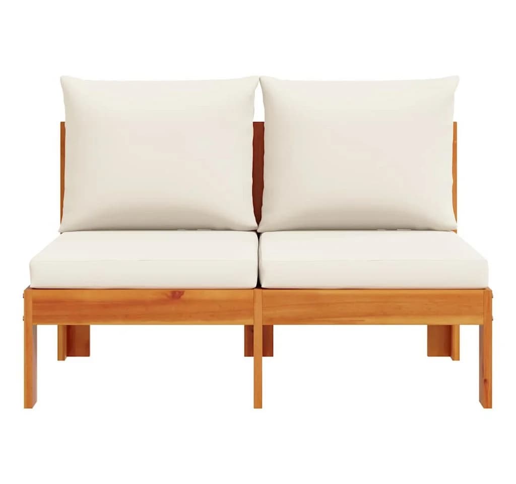 vidaXL Sofaelement Gartensofa ohne Armlehnen mit Kissen 2-Sitzer Massivholz - Bild 4