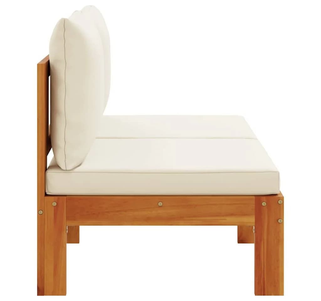 vidaXL Sofaelement Gartensofa ohne Armlehnen mit Kissen 2-Sitzer Massivholz - Bild 5