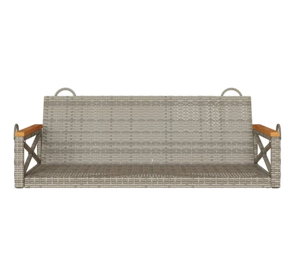 vidaXL Hängebank Grau PE-Rattan mit Stahlrahmen - Bild 4