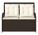 vidaXL Gartenbank Verstellbar mit Kissen Braun Poly Rattan Bild 4