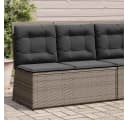 vidaXL Gartenbank Verstellbar mit Kissen Grau Poly Rattan Bild 1