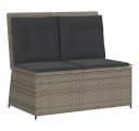 vidaXL Gartenbank Verstellbar mit Kissen Grau Poly Rattan Bild 2