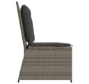 vidaXL Gartenbank Verstellbar mit Kissen Grau Poly Rattan Bild 5