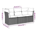vidaXL Gartenlounge-Set 3-tlg. Beige Poly Rattan mit Kissen Bild 3