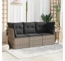 vidaXL Gartenlounge-Set 3-tlg. Grau Poly Rattan Bild 1