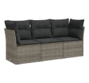 vidaXL Gartenlounge-Set 3-tlg. Grau Poly Rattan Bild 2